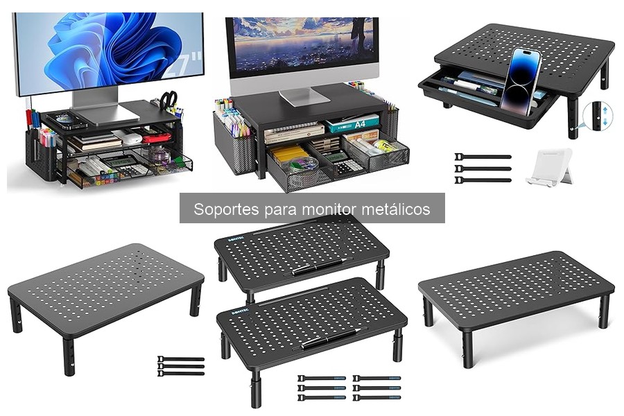 Ajusta la altura de tu soporte para monitor metálico fácilmente