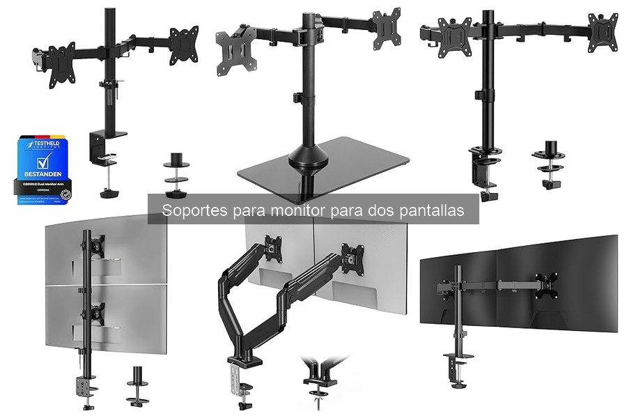 Cómo instalar un soporte para monitor de dos pantallas