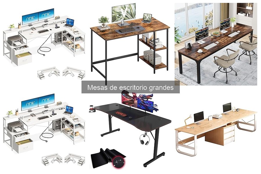 Comparativa de materiales en mesas de escritorio grandes