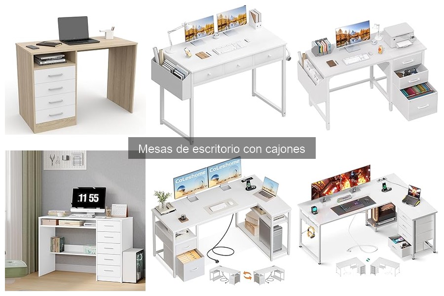 Mejores mesas de escritorio con cajones para trabajar en casa