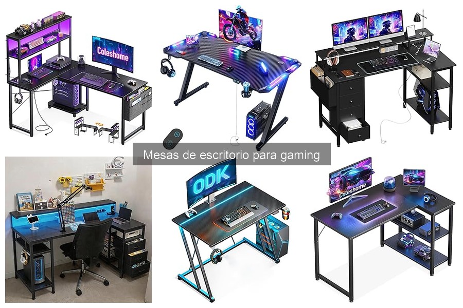 Mesas de escritorio gaming con almacenamiento integrado